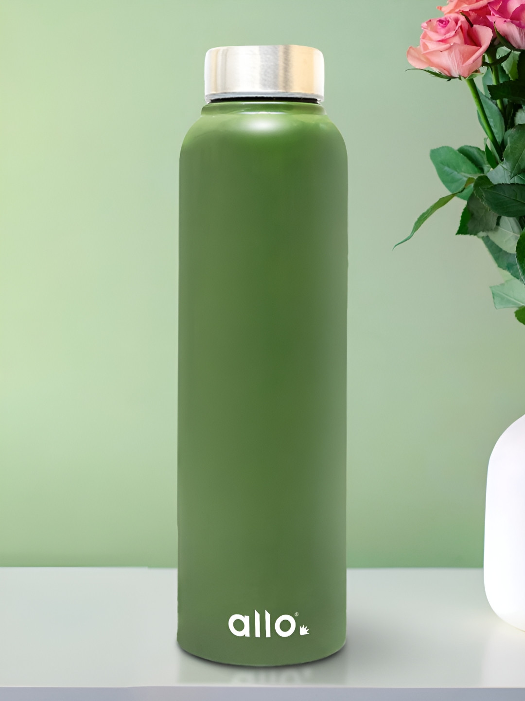 Allo Olive Green Stainless Steel Leakproof Steel Cap Water Bottle 1000 ml