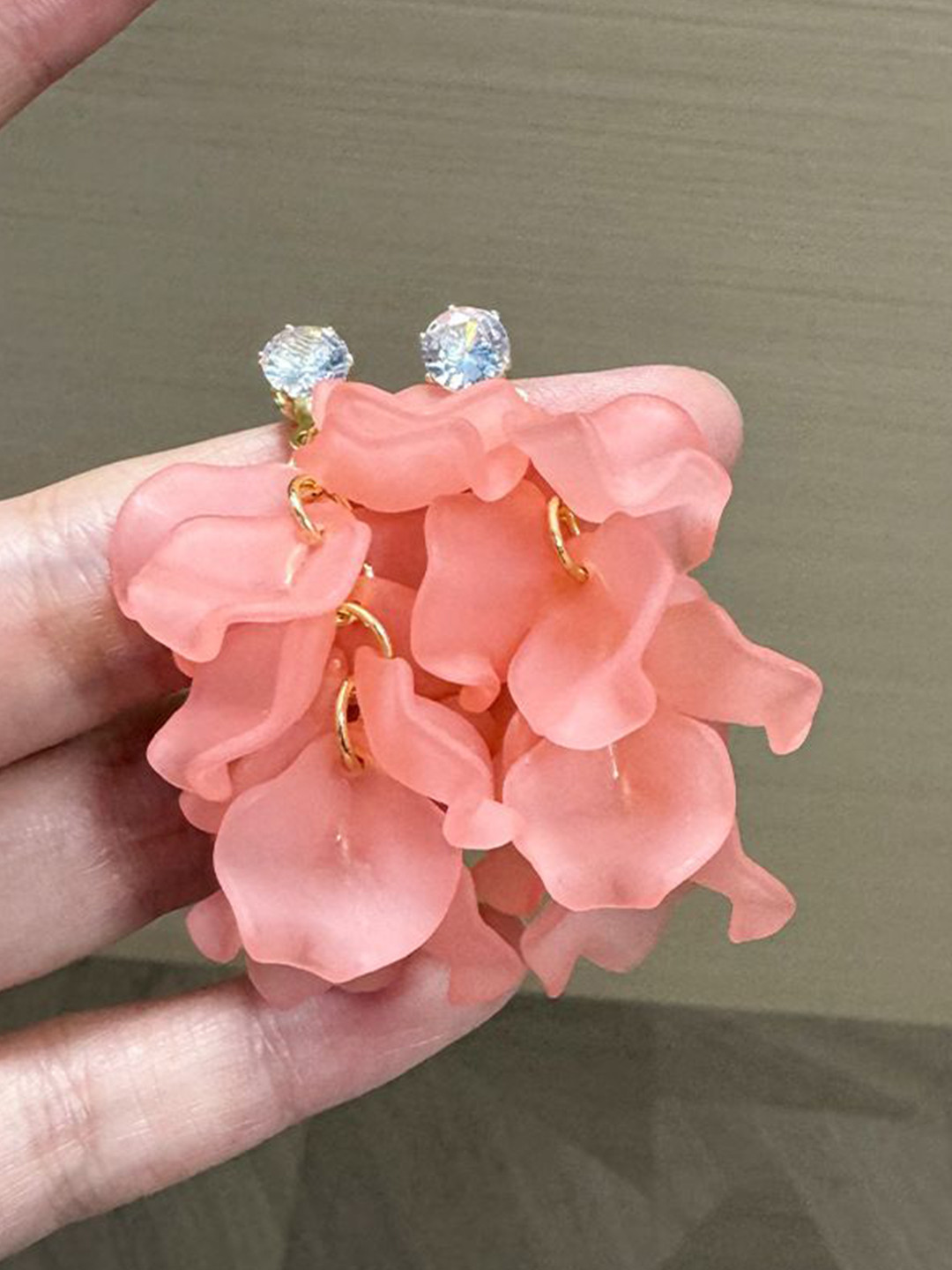 StyleCast x Revolte Cubic Zirconia Studded Leaf Shaped Drop Earrings