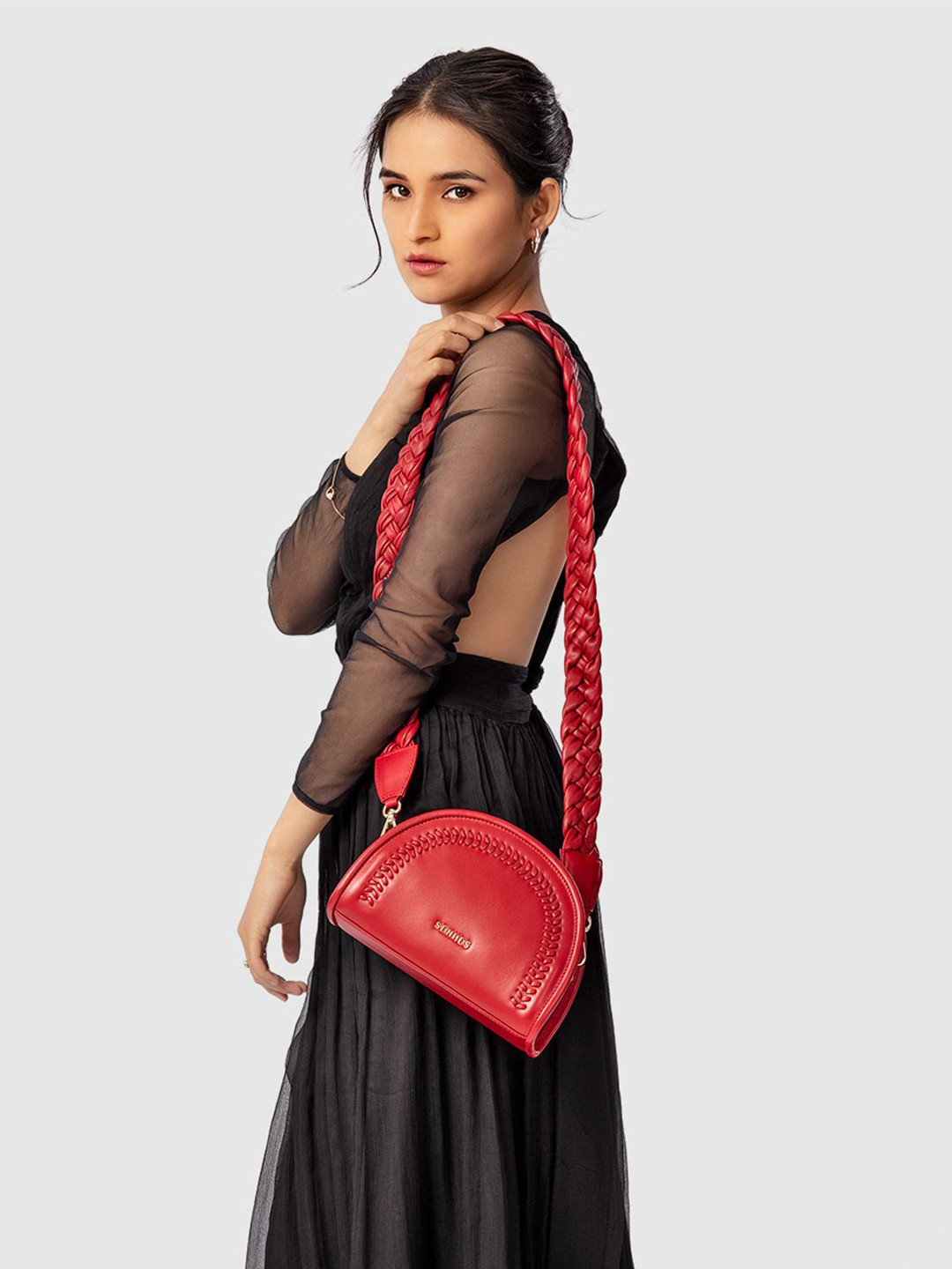 SENNES Self Design Leather Crossbody Handheld Bag