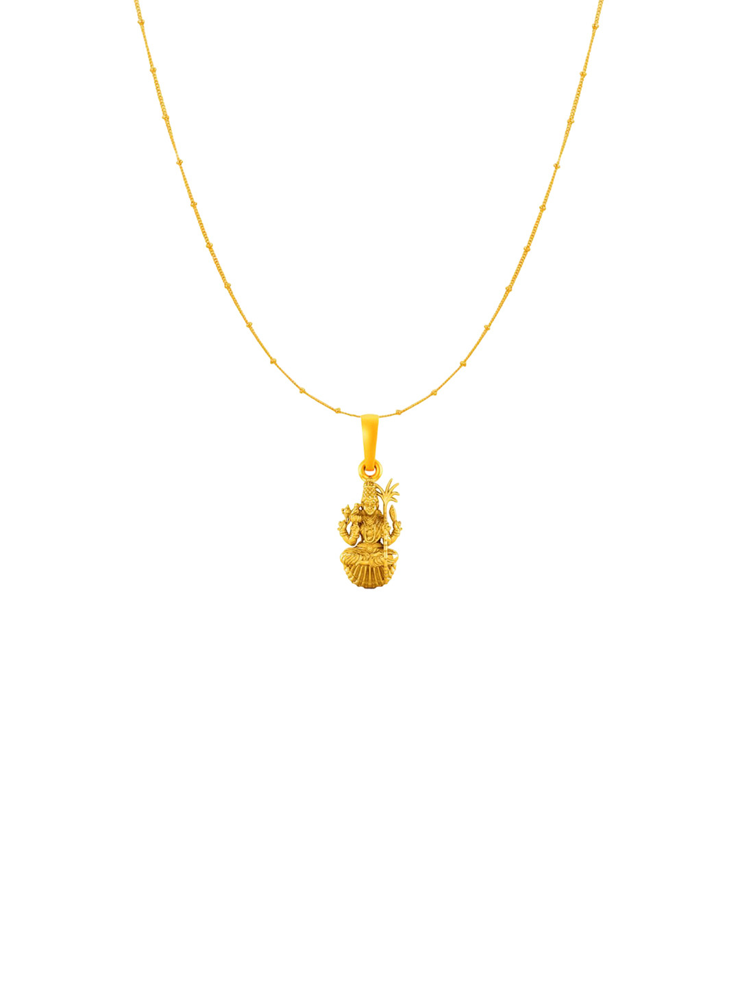 AKSHAT SAPPHIRE 925 Silver 22K Gold-Plated Lalitha Devi Pendant with Ball Chain