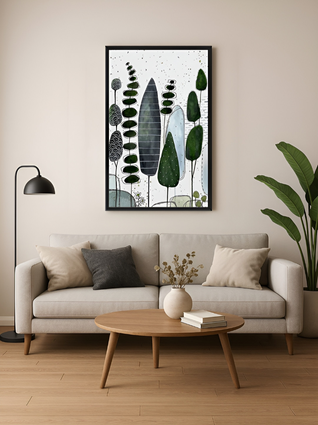 999Store Floral and Botanical Hand-Painted Canvas Wall Paintings