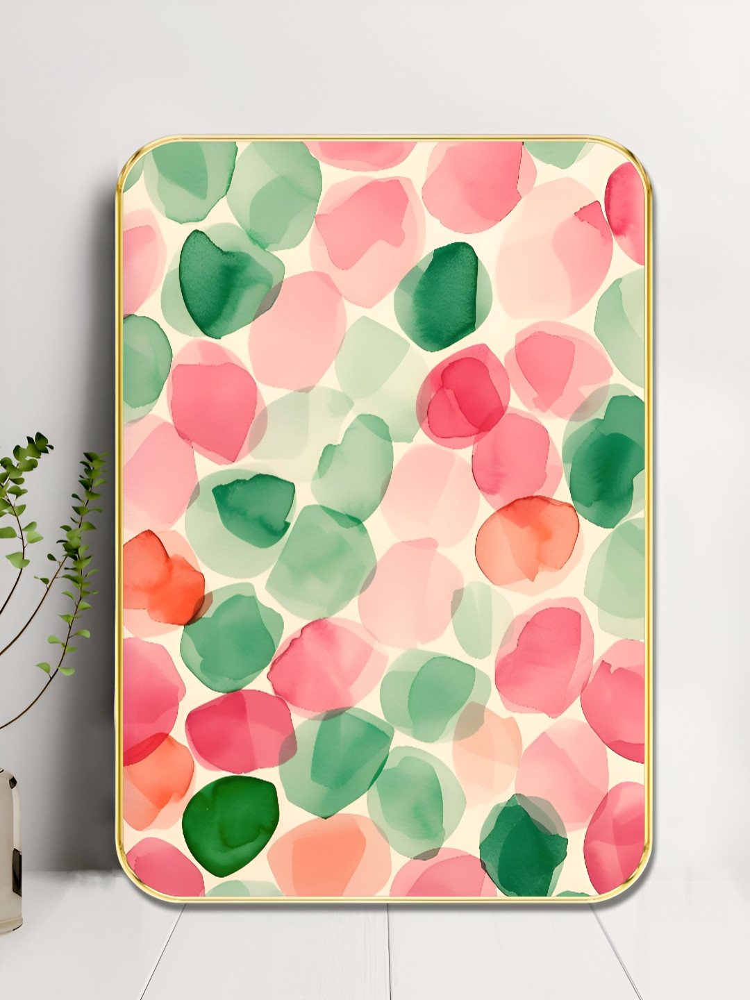 SAF Pink Wood Wall Bedroom Rectangle Potrait Paintings Wall Art -18 x 24In