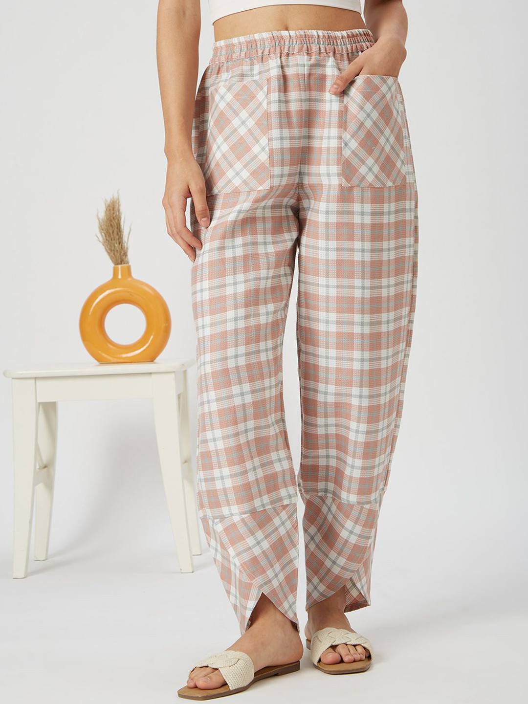 Mystere Paris Checked Cotton Lounge Pants