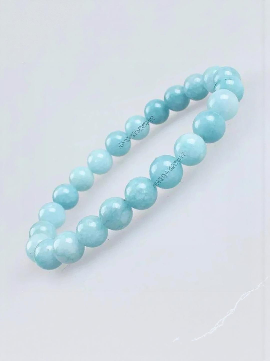 Apnisanskriti Unisex Aquamarine Healing Stone Bracelet
