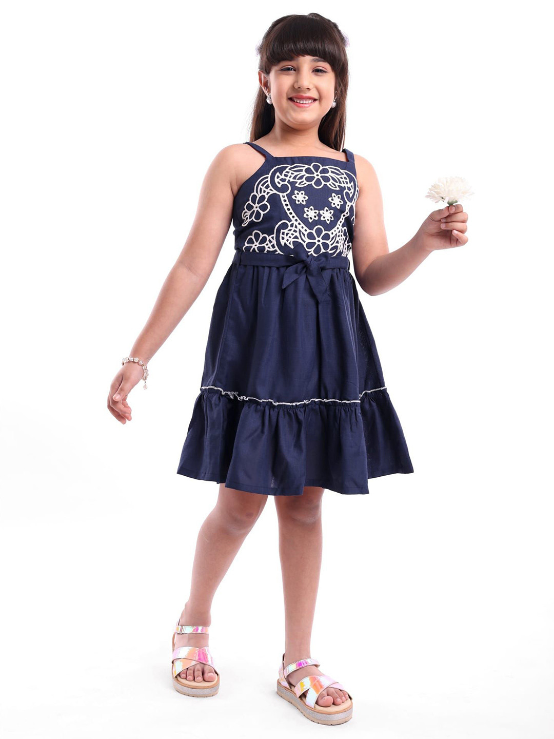 ARIAS By LARA DUTTA  Girls 1 Animal Print Peplum Knee Length Dress