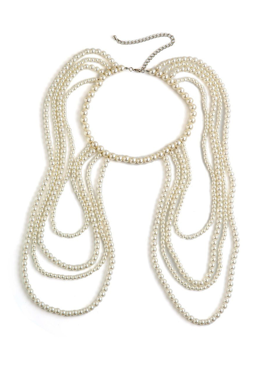 StyleCast x Revolte Silver-Plated Artificial Beaded Layered Body Chain