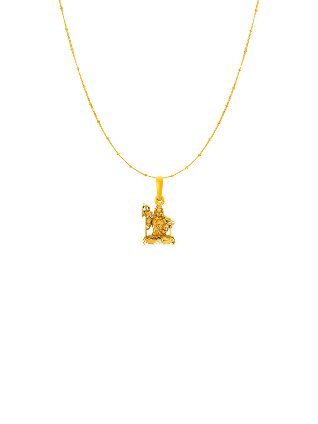 AKSHAT SAPPHIRE 925 Silver 22K Gold-Plated Shiva Pendant with Ball Chain