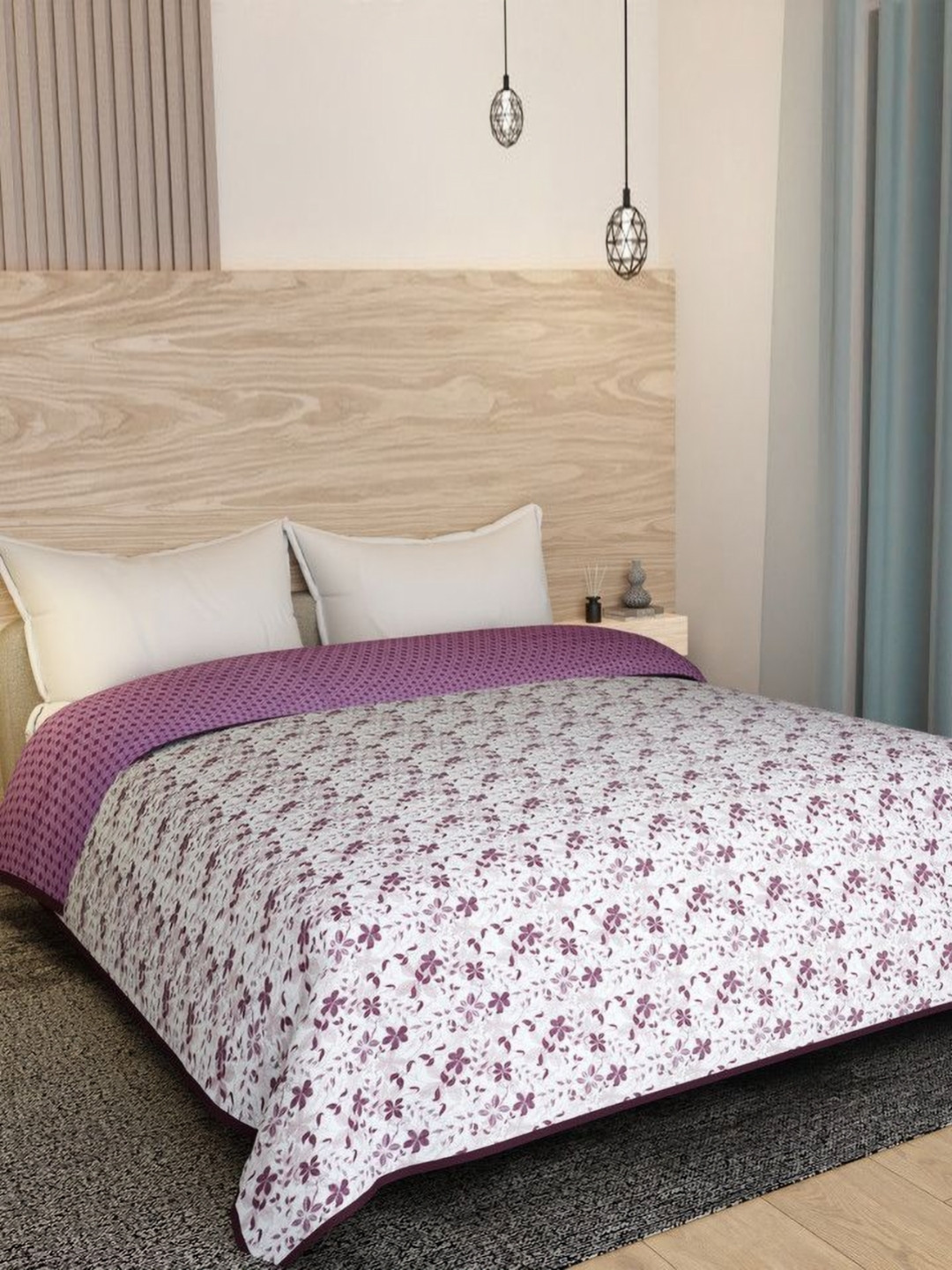 Florida Burgundy Set of 3 AC Room 300 GSM Double Bed Dohar