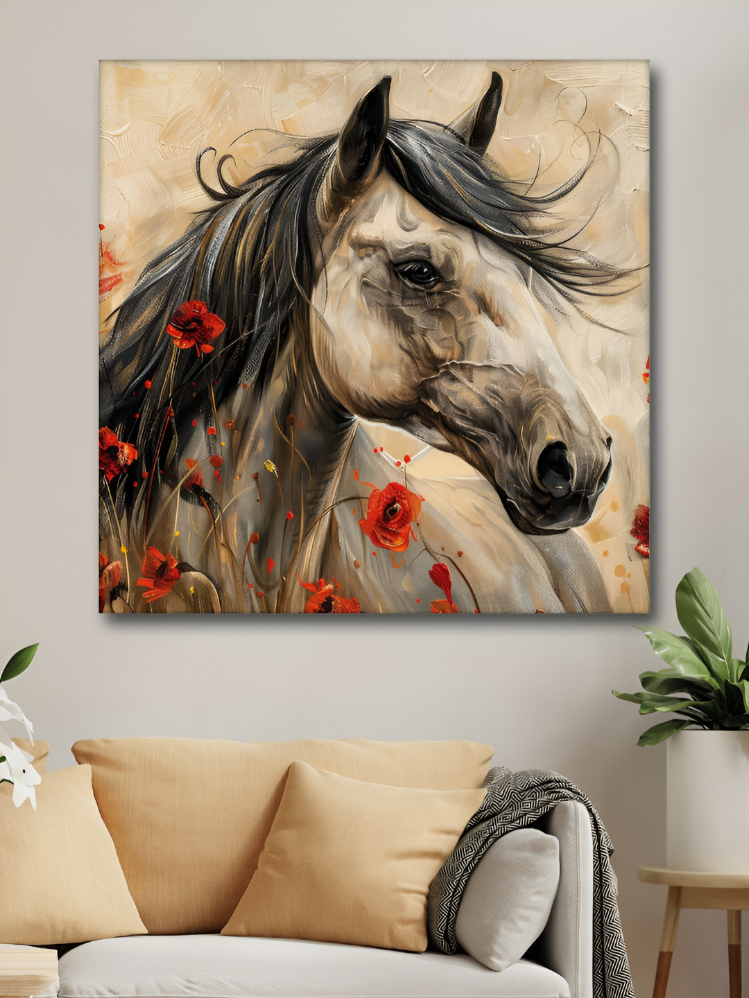 Myntra Elegant Homes Black & Brown Animal Printed Canvas Wall Art