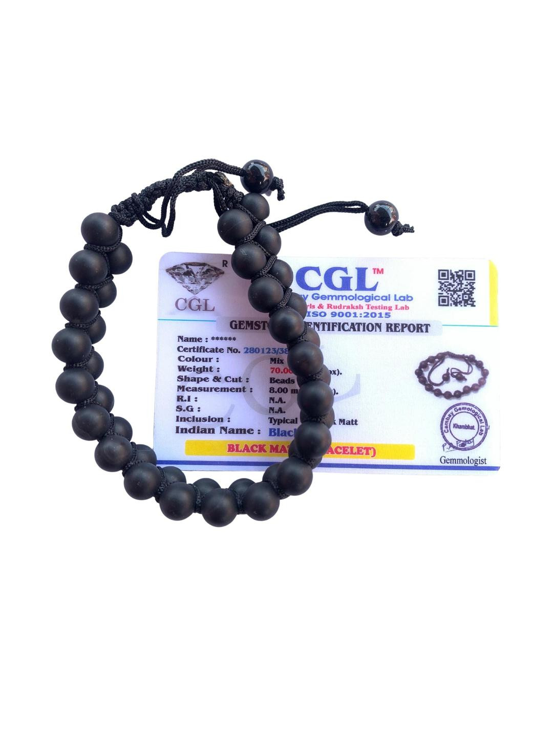 Apnisanskriti Unisex Black Onyx Matt Stone Bracelet