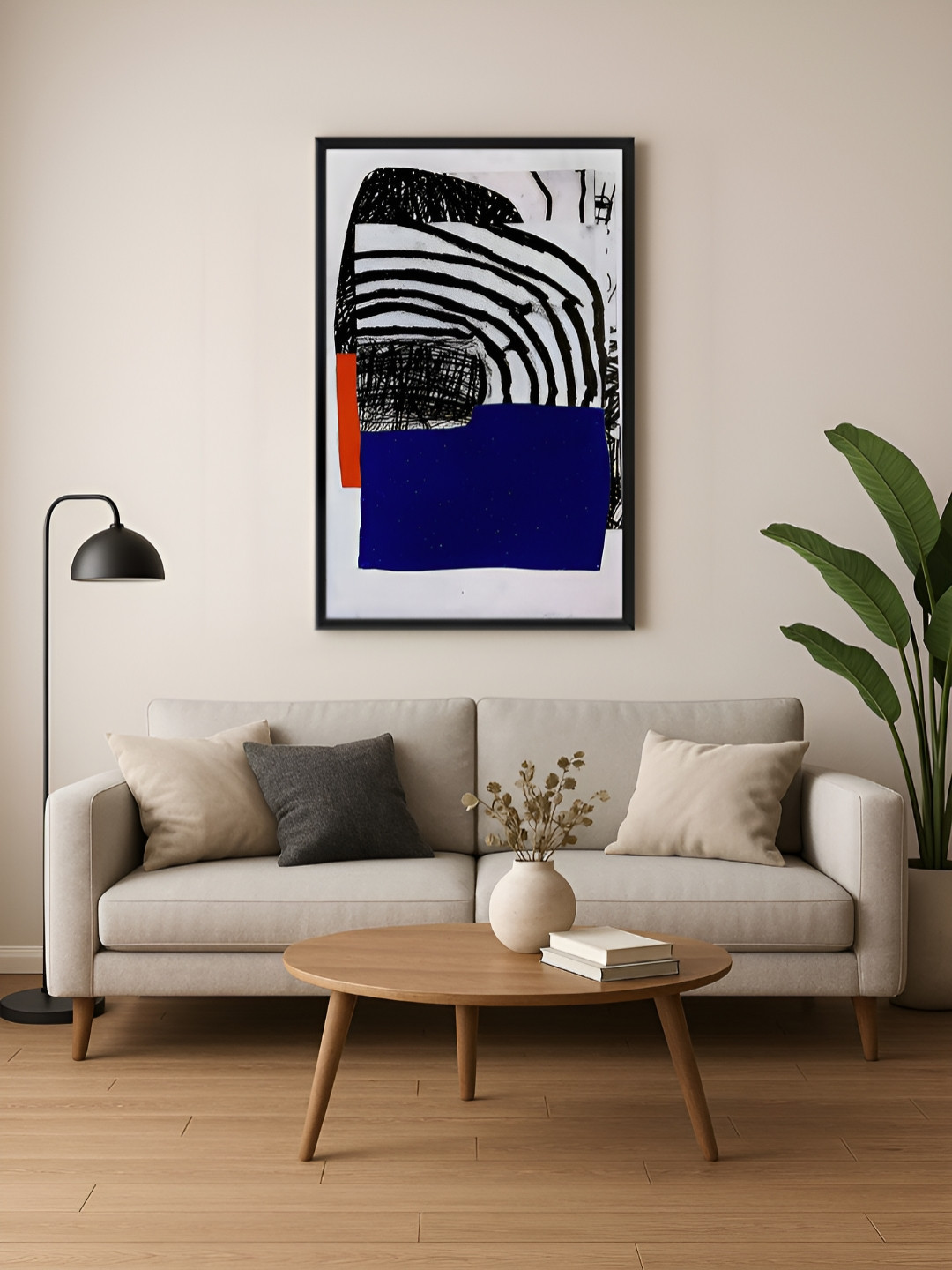 999Store Blue & White Abstract Patterns Canvas Wall Art