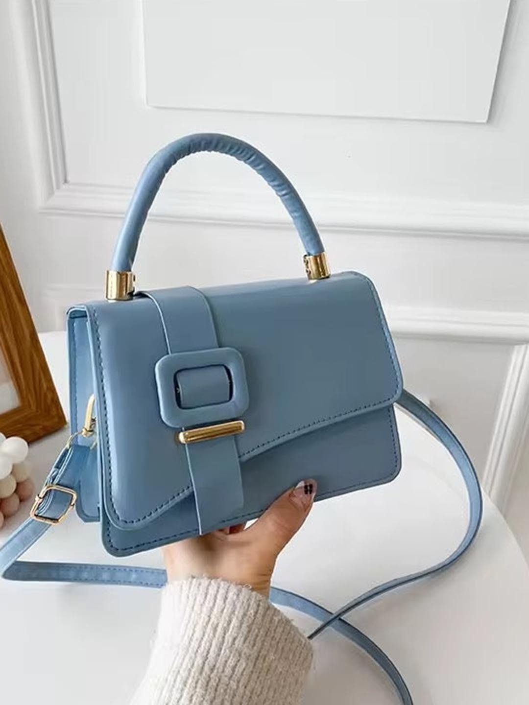 THEPANDASTOREE Women PU Mini Buckle Crossbody Bag