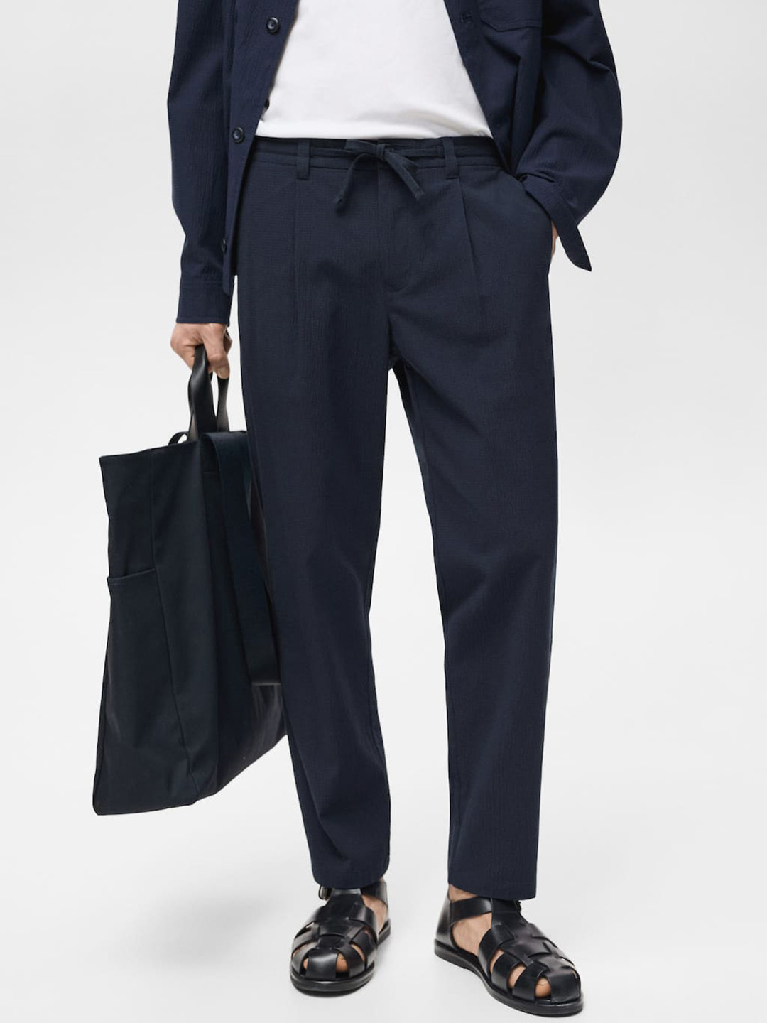 MANGO MAN Pleated Trousers With Drawstring