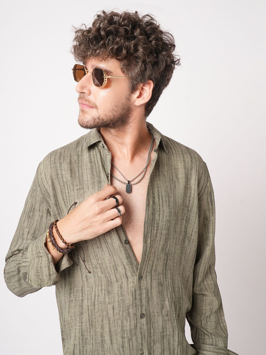 VASTRADO Classic Sandstone Abstract Printed Slim Fit Casual Shirt