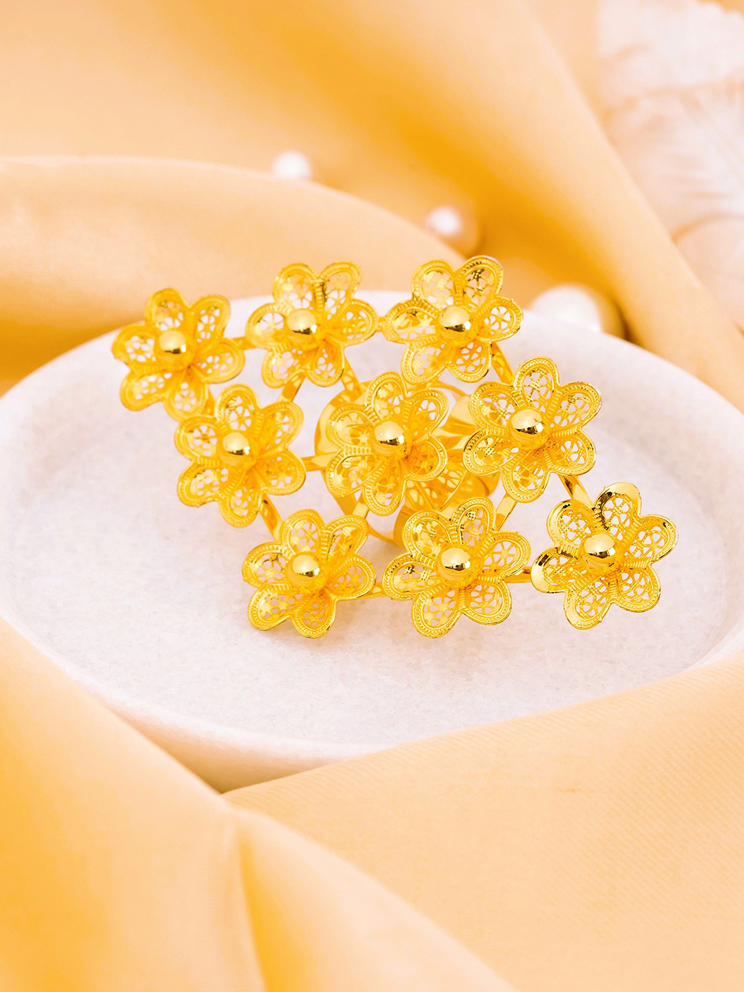 Manikya Gold-Plated Adjustable Finger Ring