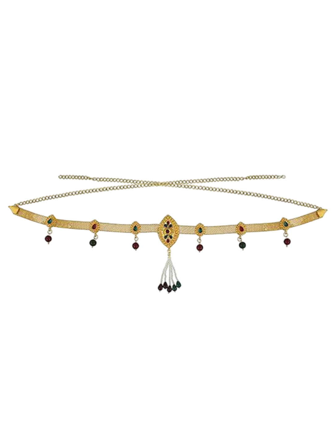 MEMOIR Goldplated Kundan Meenakari Traditional Ethnic Waist belt Jewellery Set