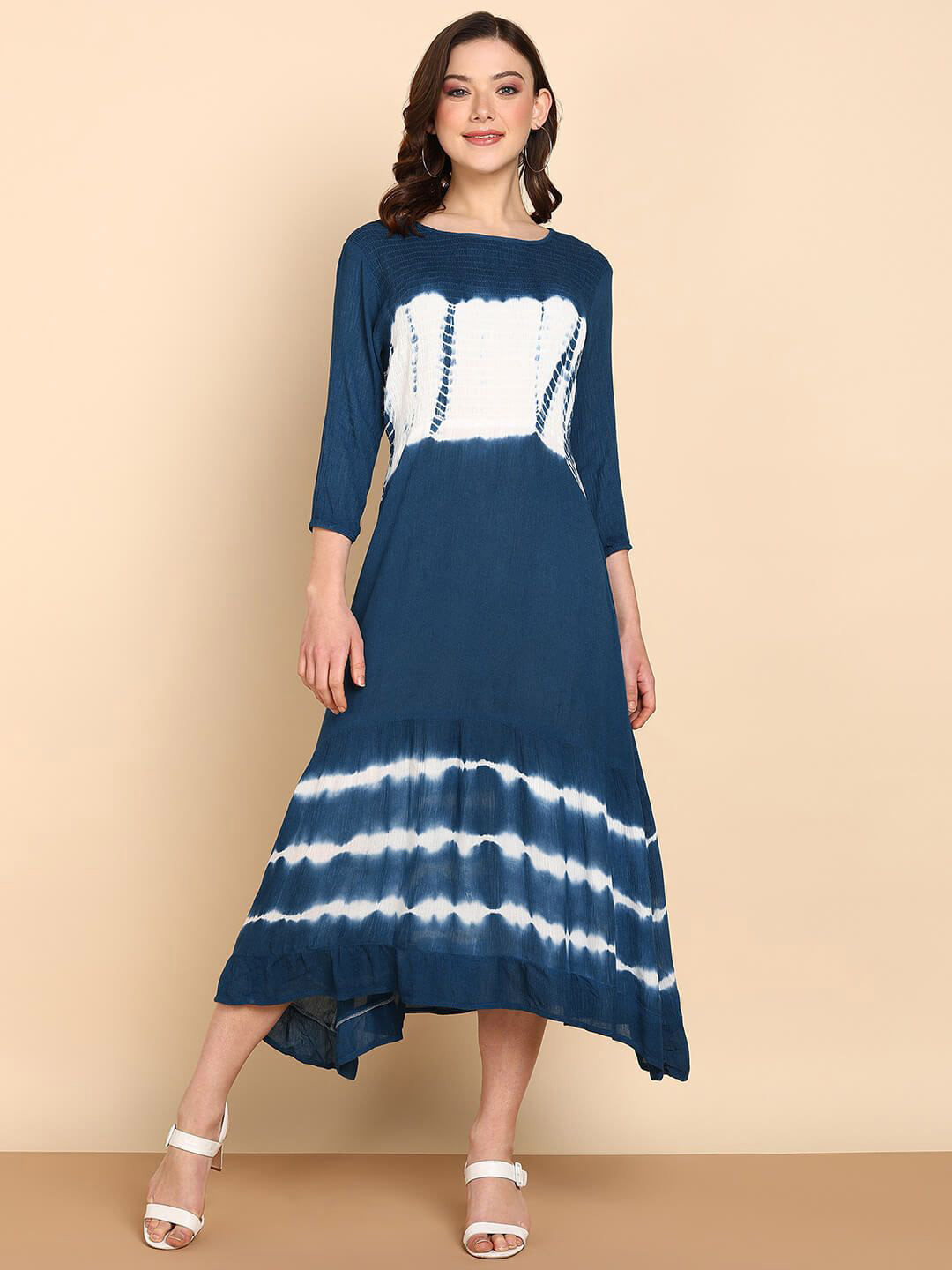 CORSICA Women Tie and Dye Dyed A-Line Midi Dress