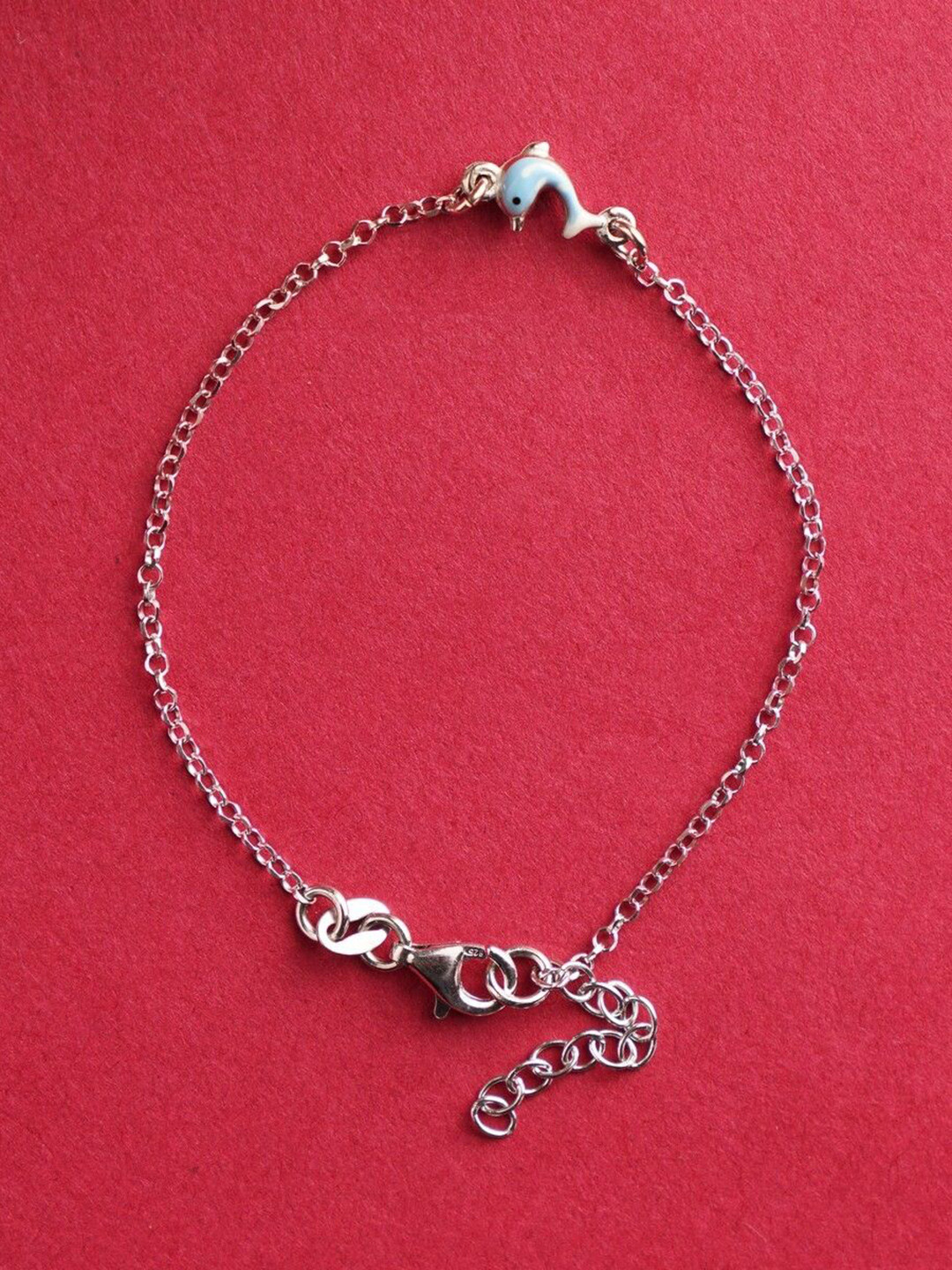 Arte Jewels Sterling Silver Dolphin-Charm Bracelet