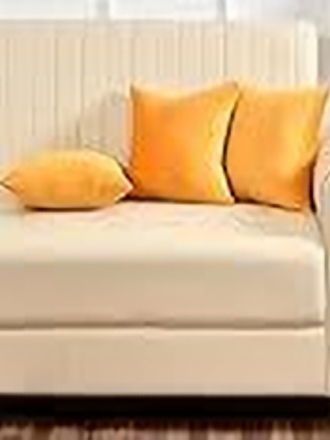 Yellow Weaves Yellow Velvet Washable 3 Piece Square Cushion Covers -20x20In