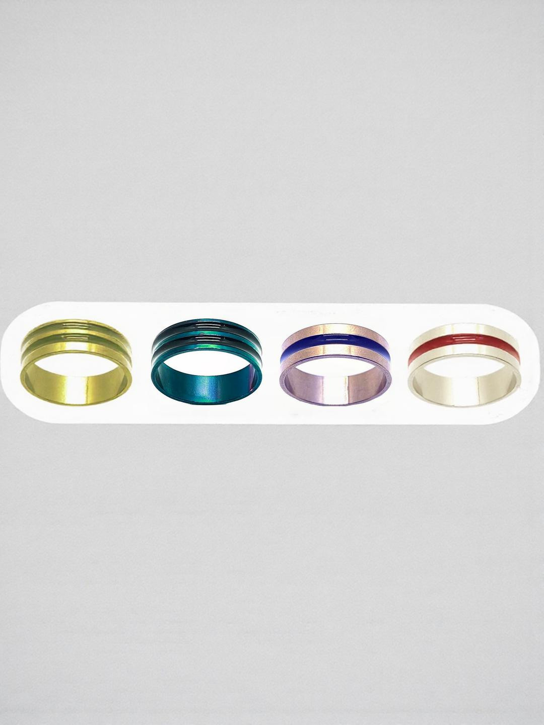 Dynamic Retail Global Set of 2 Silver Copper Finger Ring