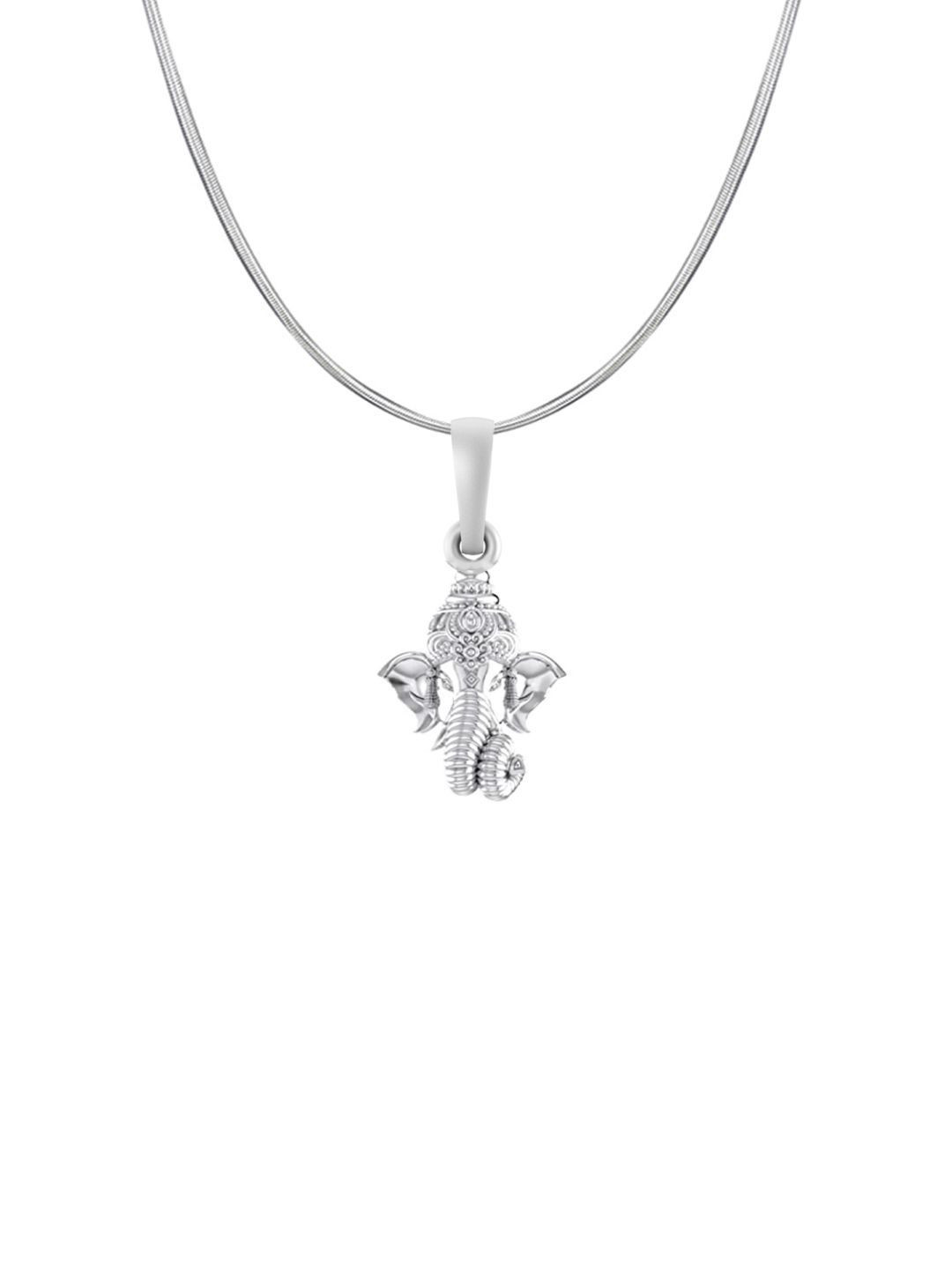 AKSHAT SAPPHIRE Men 925 Sterling Silver Ganesh Pendants With Snake Chains