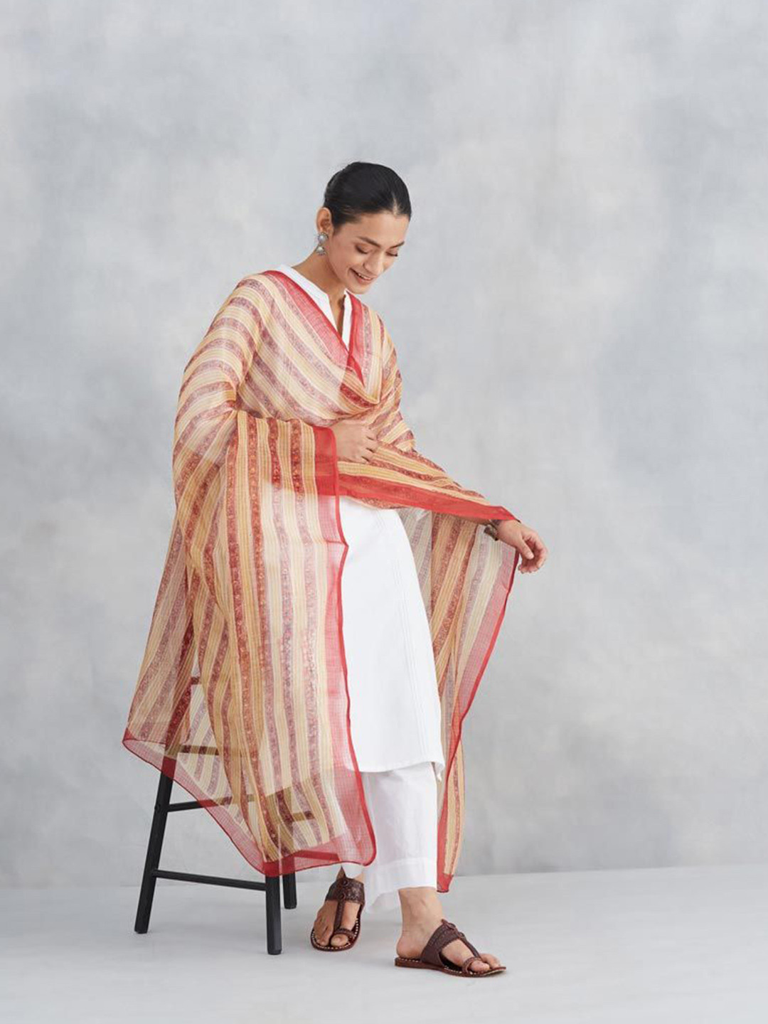 Fabindia Printed Cotton Silk Dupatta