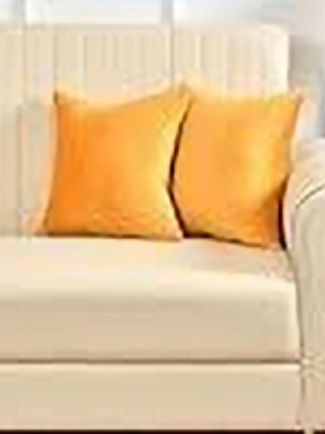 Yellow Weaves Yellow Velvet Reversible 2 Piece Square Cushion Covers - 20 x 20 Inches