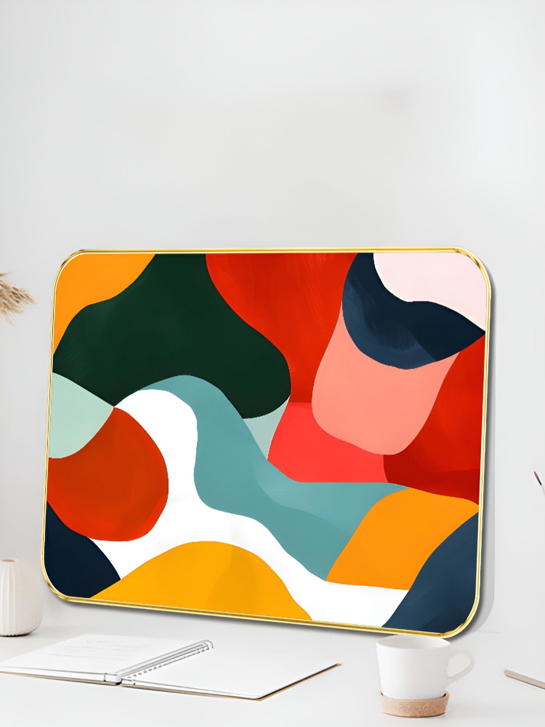 SAF Blue & Red Abstract Printed Wall Art