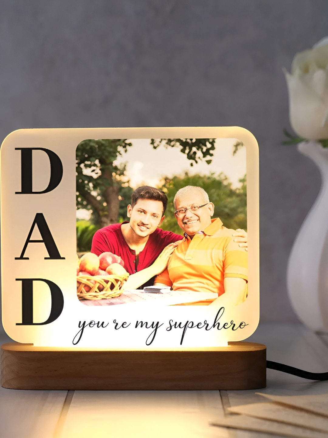 fnp Father'S Day Gift White Wood Natural Living Room Set of 2 Small Showpieces - 5.7 Inches