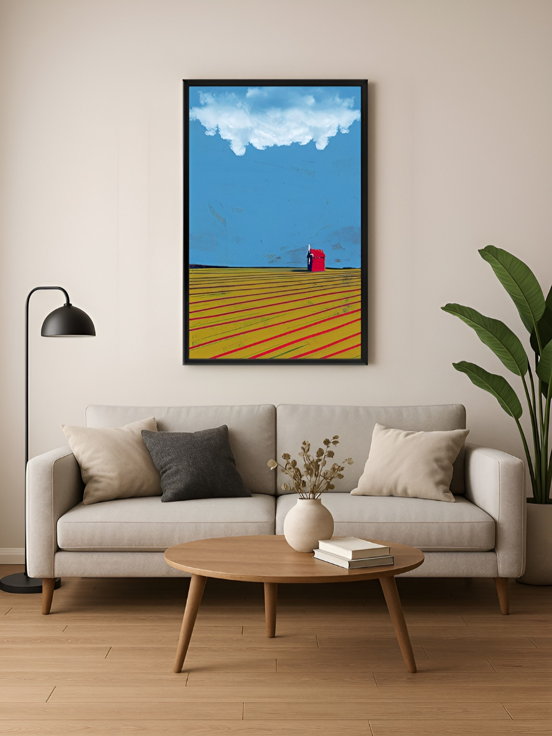 999Store Blue & Yellow Landscape Canvas Wall Art