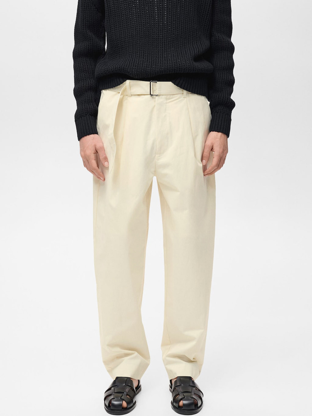 MANGO MAN Regular Fit Trousers With Adjustable Belt