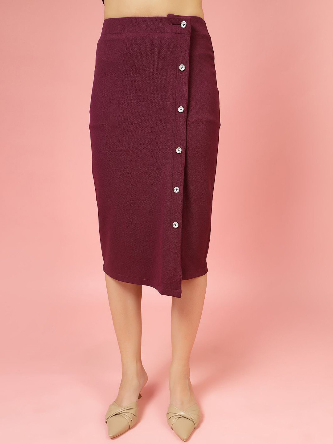 OOMPH! FACTOR Pencil Midi Skirt
