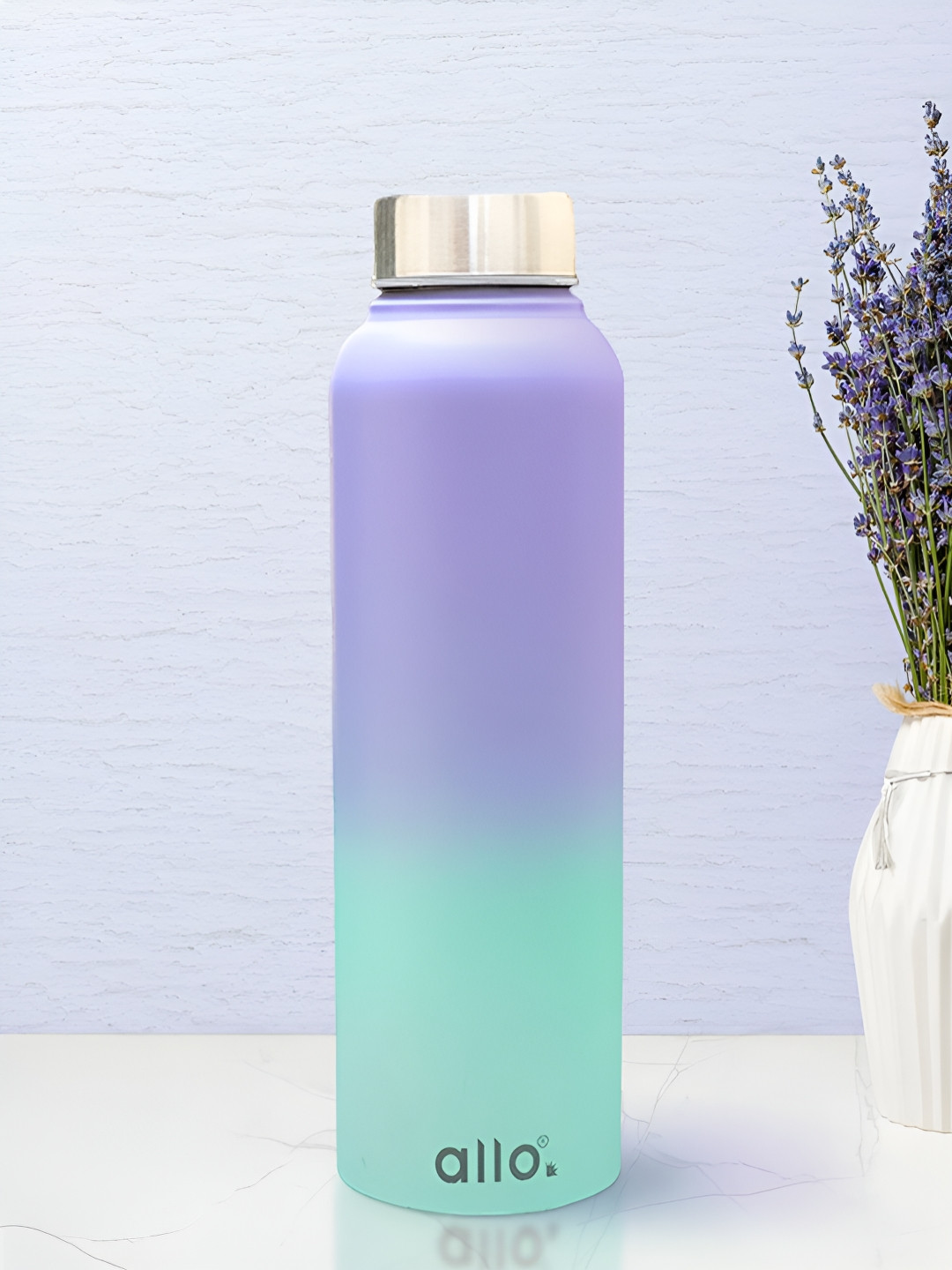 Allo Lavender and Baby Blue Stainless Steel Leakproof Steel Cap Water Bottle 1000 ml
