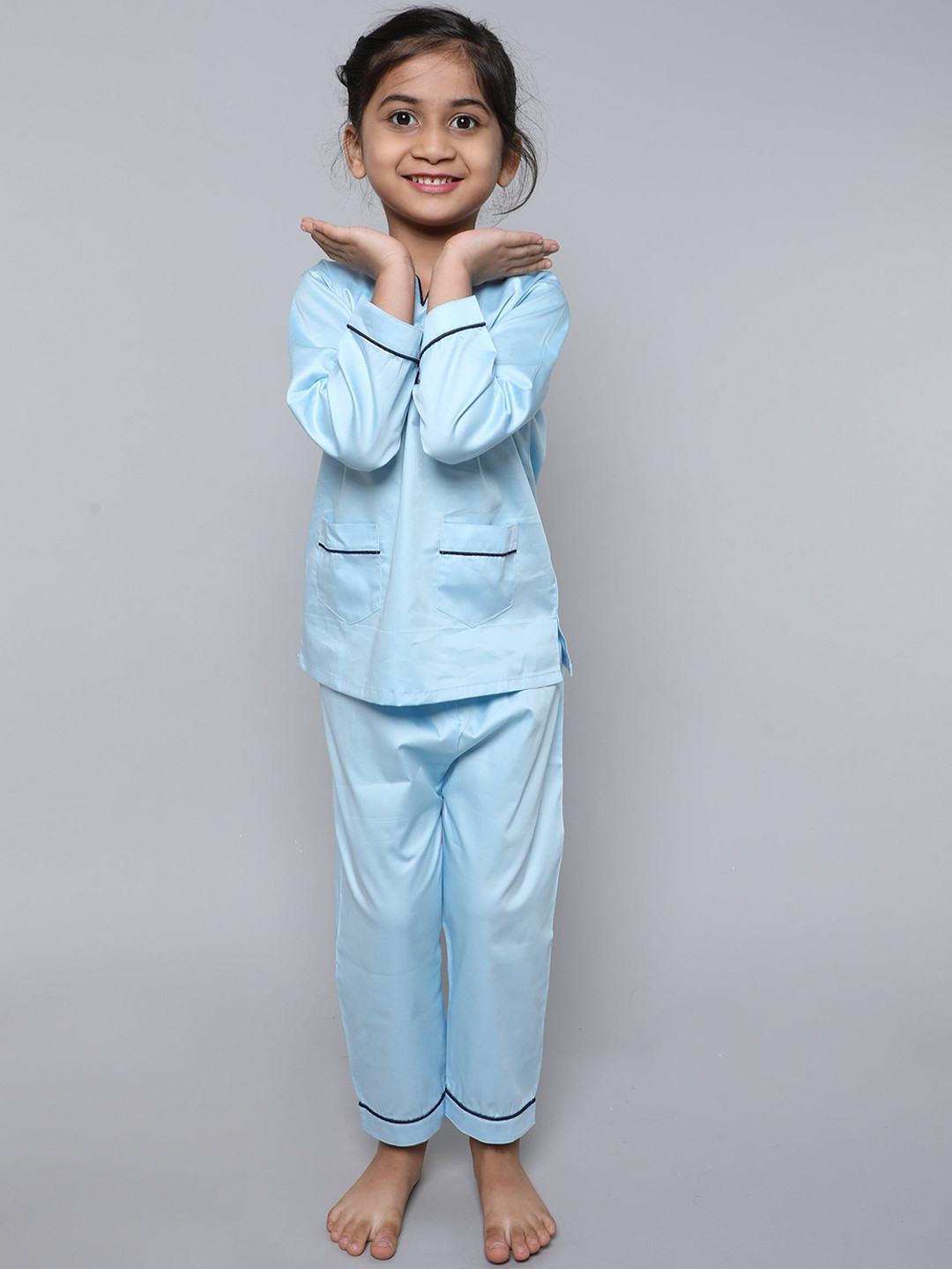 Little Clothings Girls Pure Cotton Top & Pyjamas Night suit