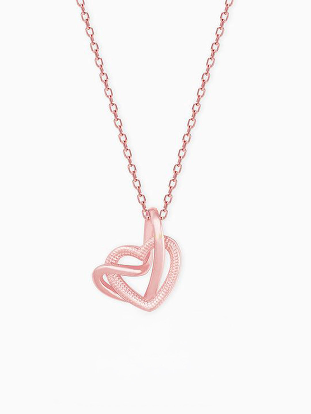 GIVA 925 Sterling Silver Rose Gold-Plated Trouble Heart Pendant With Link Chain