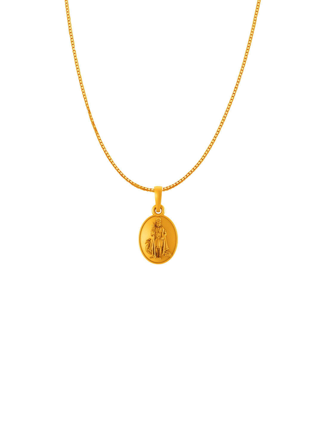 AKSHAT SAPPHIRE 92.5 Silver 22KT Gold Plated Circular Kartikeya Pendant with Box Chain