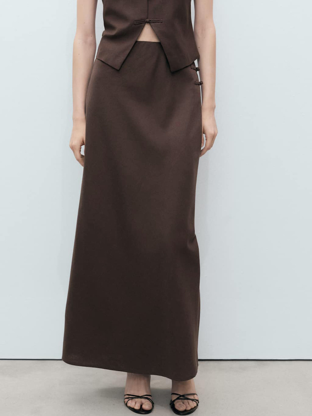 MANGO Mid-Rise Maxi Straight Skirt