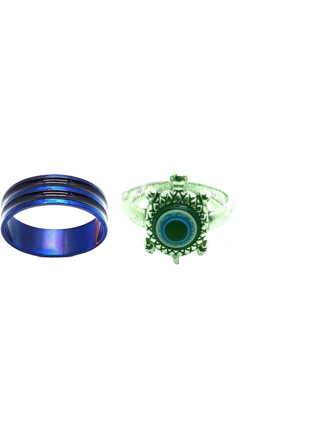 Dynamic Retail Global Set of 2 Green Brass Finger Ring