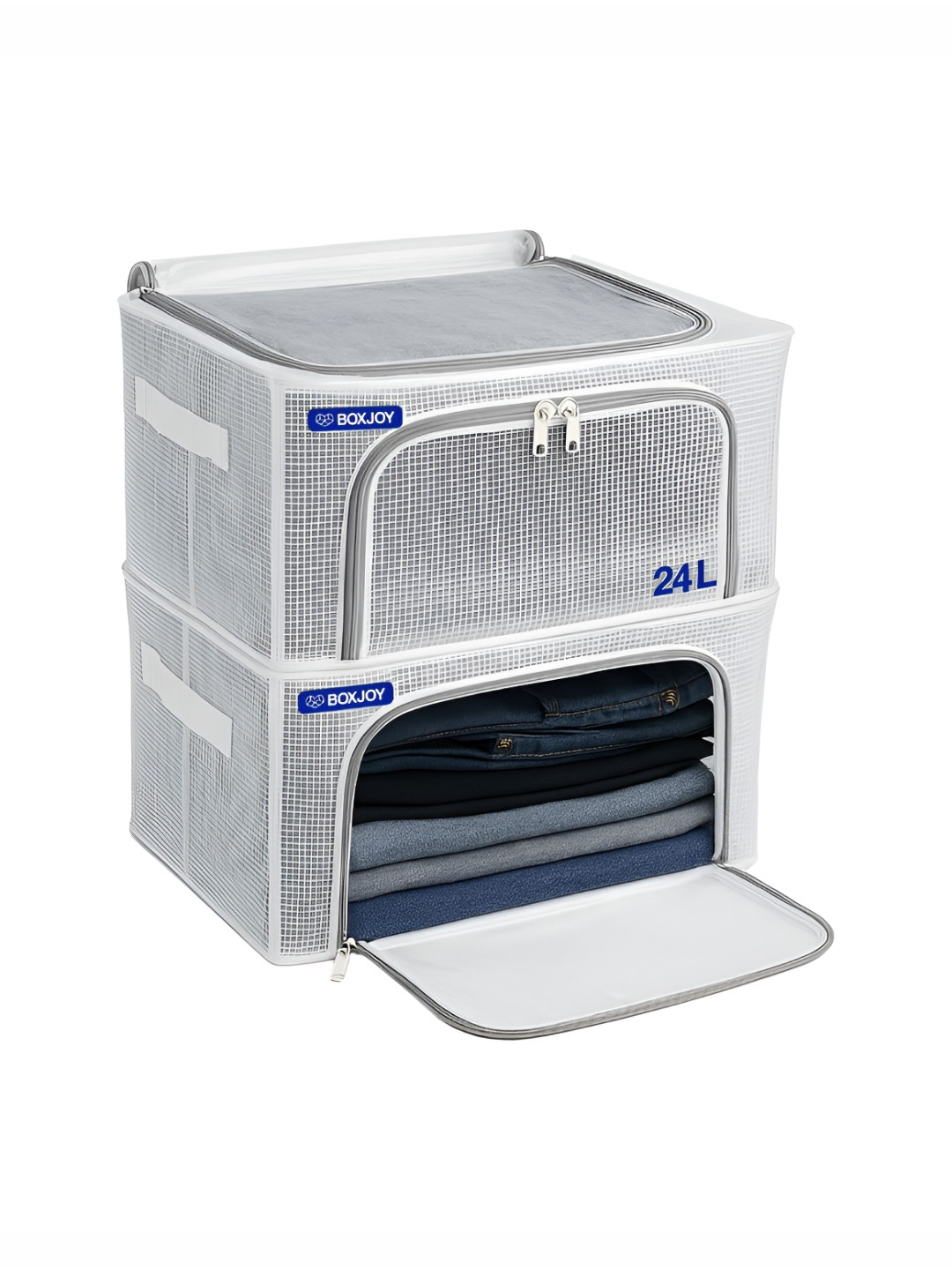 BOXJOY Transparent Set of 2 Water Resistant Multi-Utility Organisers