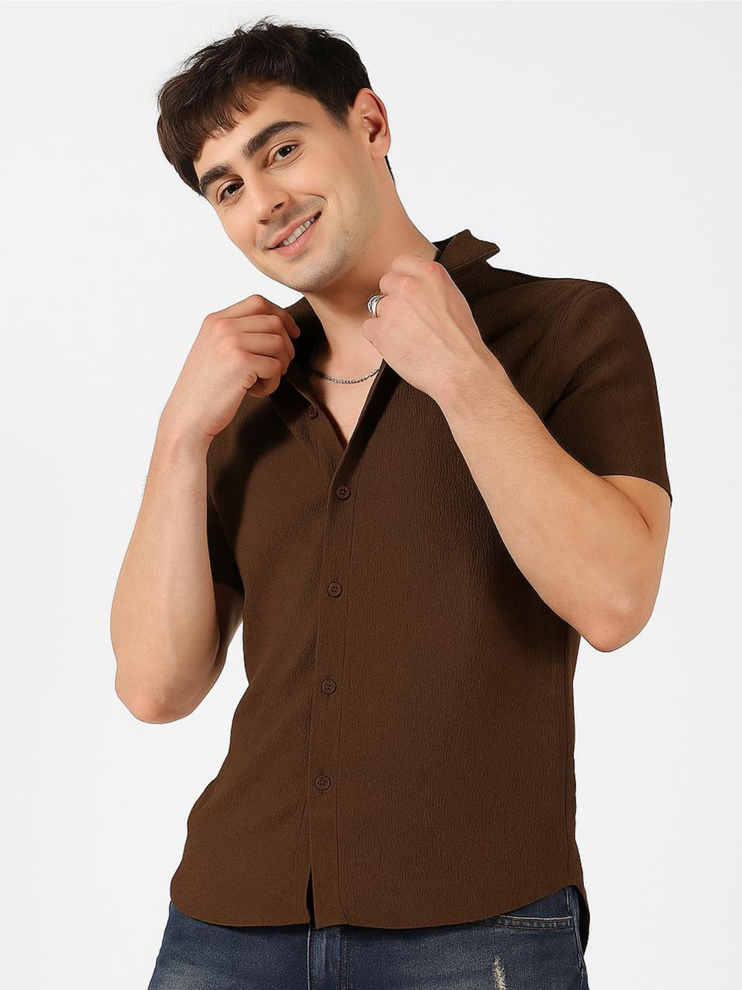 Kushi Flyer Comfort Spread Collar Casual Shirt