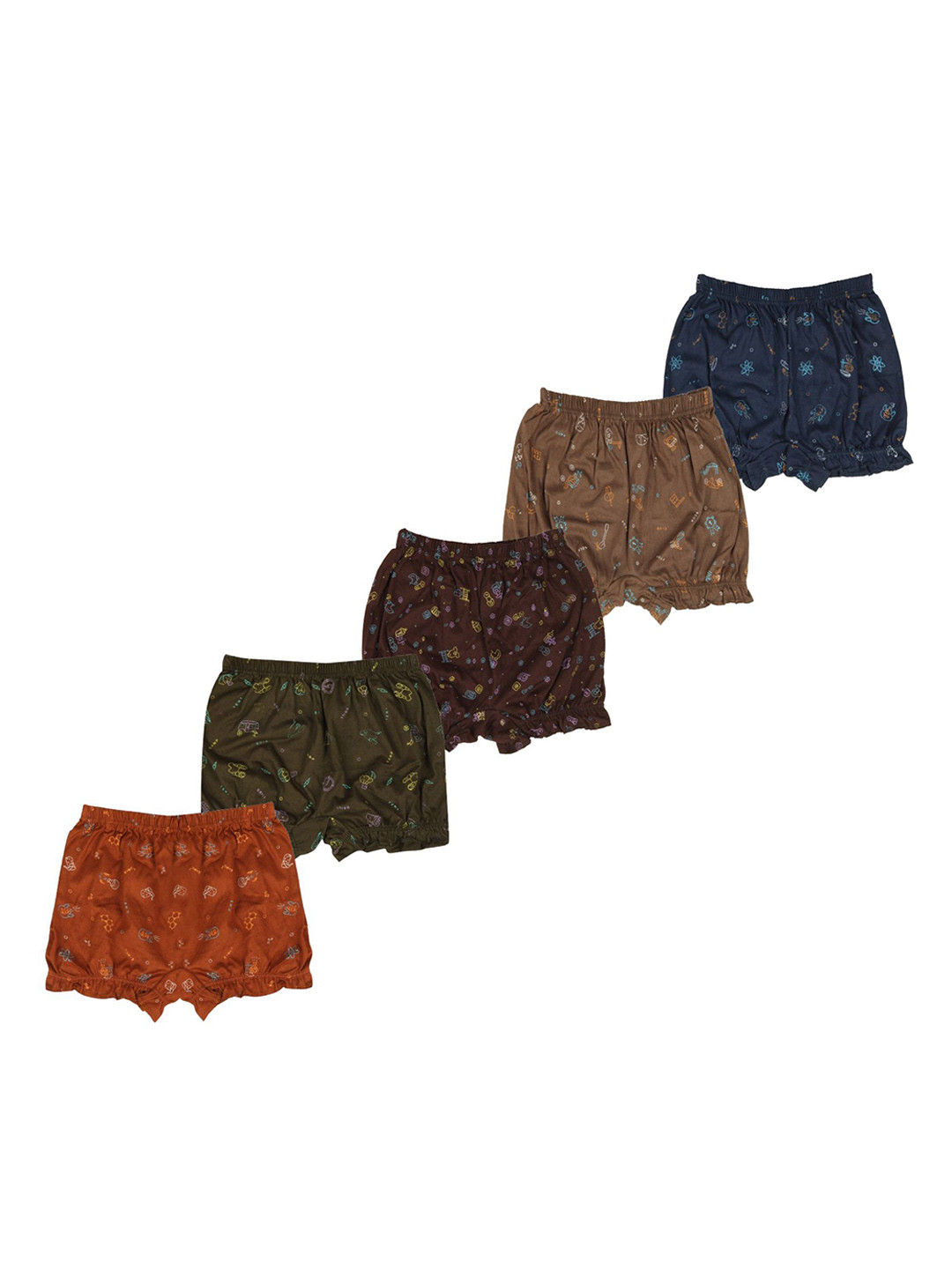 VIRUKSHAM Infant Girls 5-Pcs Printed Cotton Briefs VH 506 Ramvi bloomer 0-6m-5p