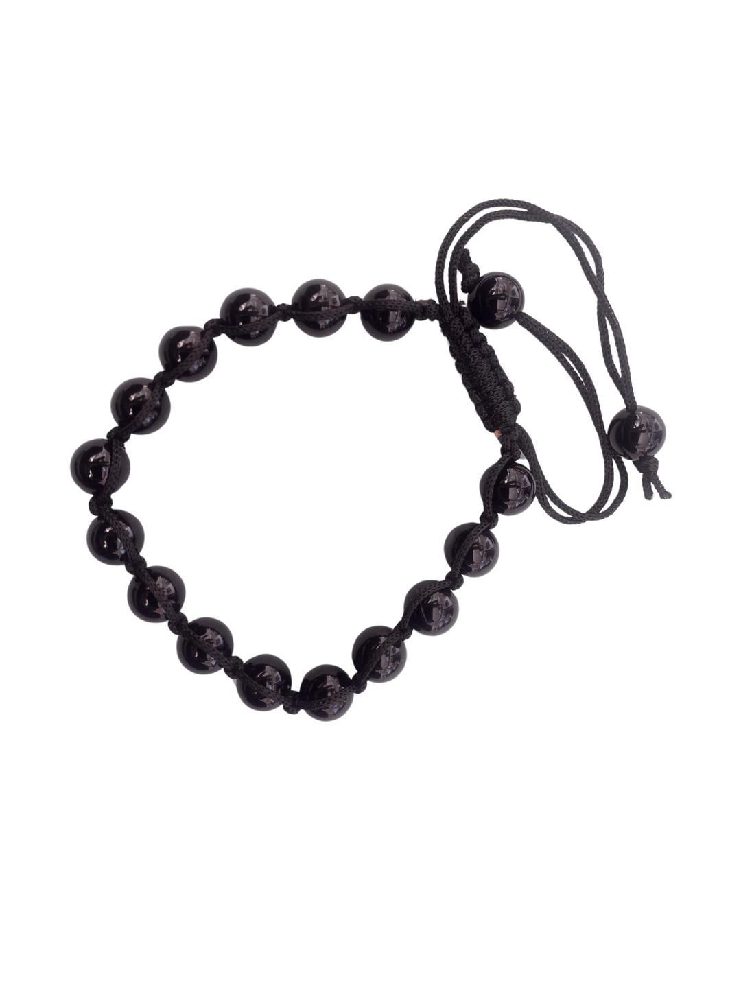 Apnisanskriti Unisex Black Onyx Shine Stone Bracelet Designer Thread
