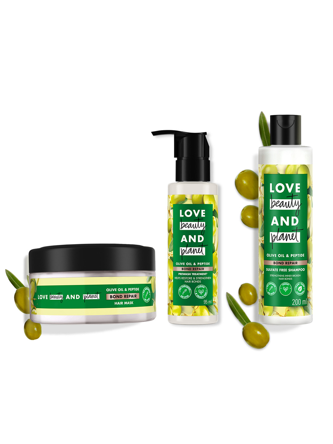 Love Beauty & Planet Bond Repair Hair Mask 200ml + Serum Cream 95ml + Shampoo 200ml