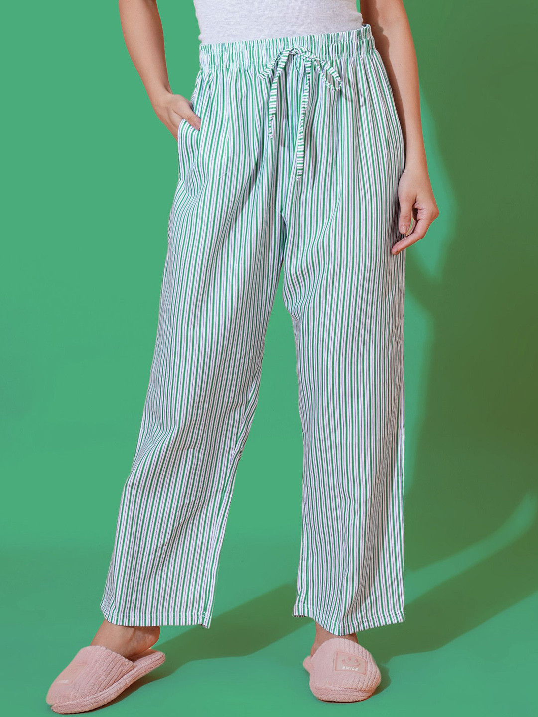 FFLIRTYGO Striped Relaxed Fit Straight-Leg Lounge Pants