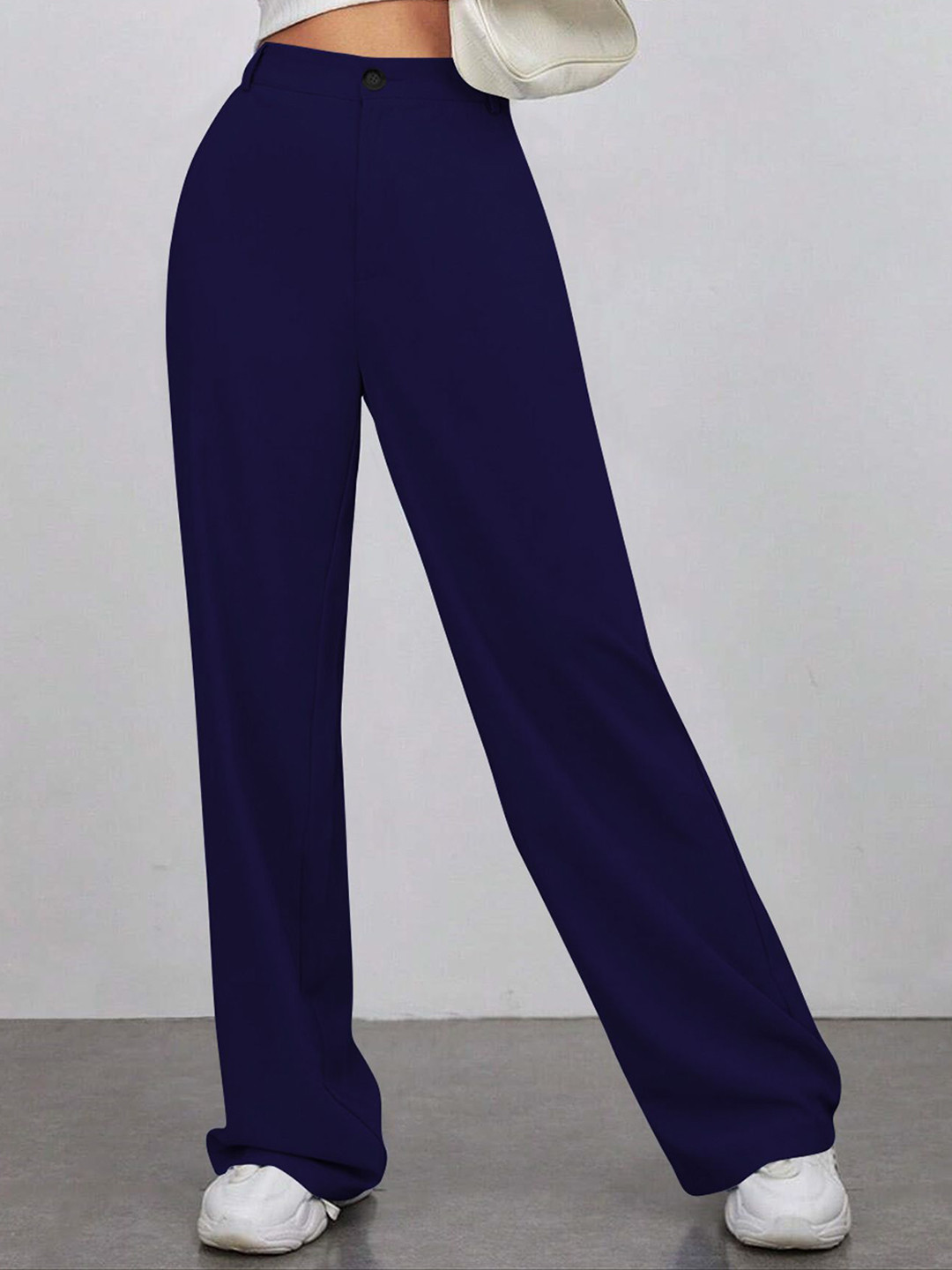 CILIMILI Women Regular Fit High-Rise Wrinkle Free Flat-Front Trouser