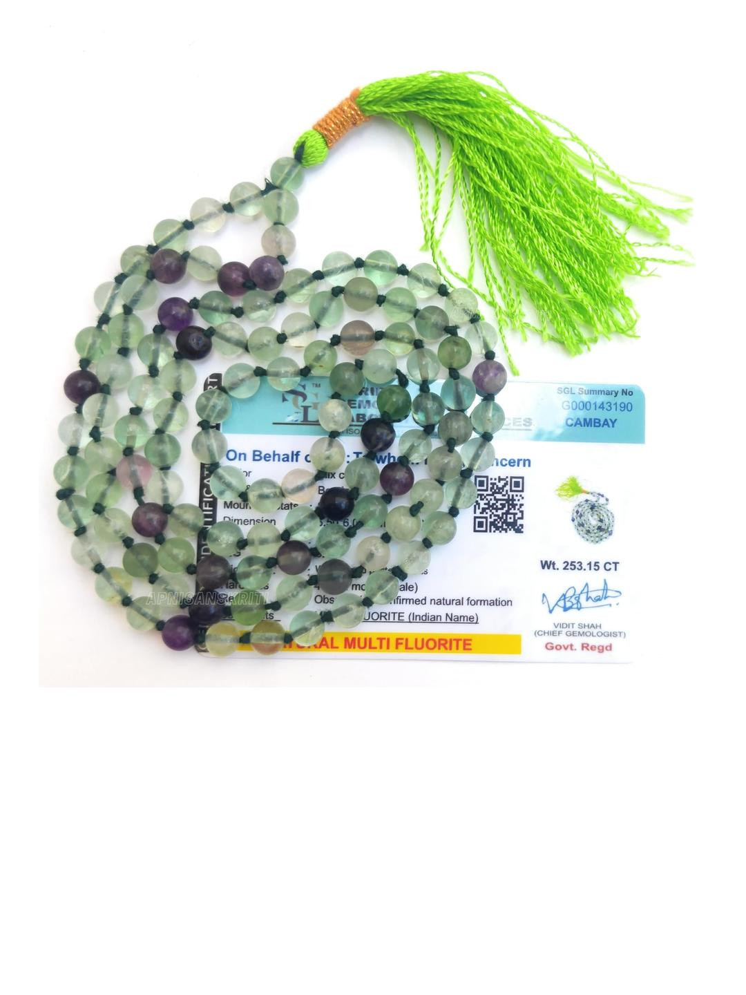 Apnisanskriti Unisex Multi Fluorite Stone Mala