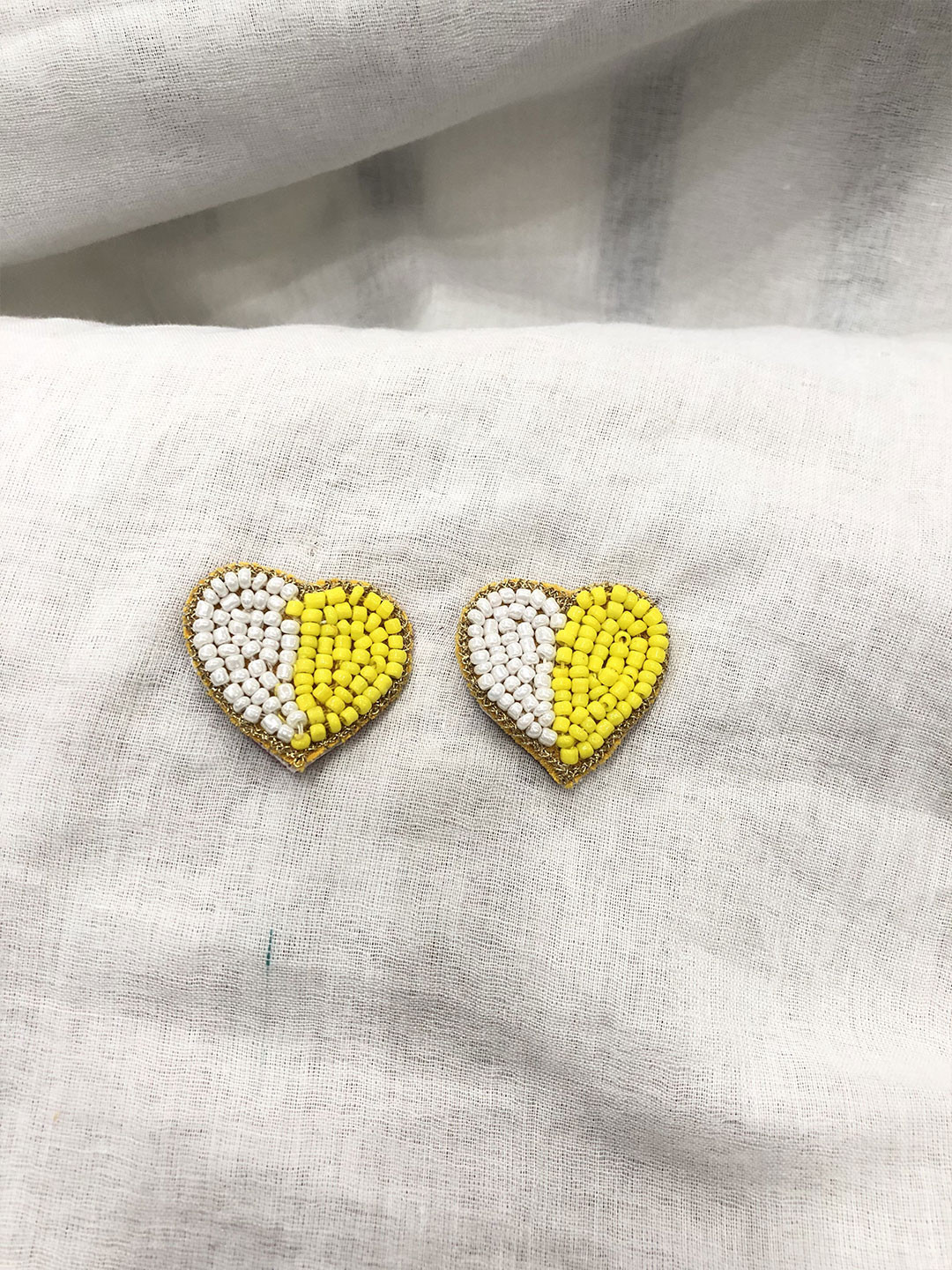 PALASH Artificial Beaded Heart Shaped Studs