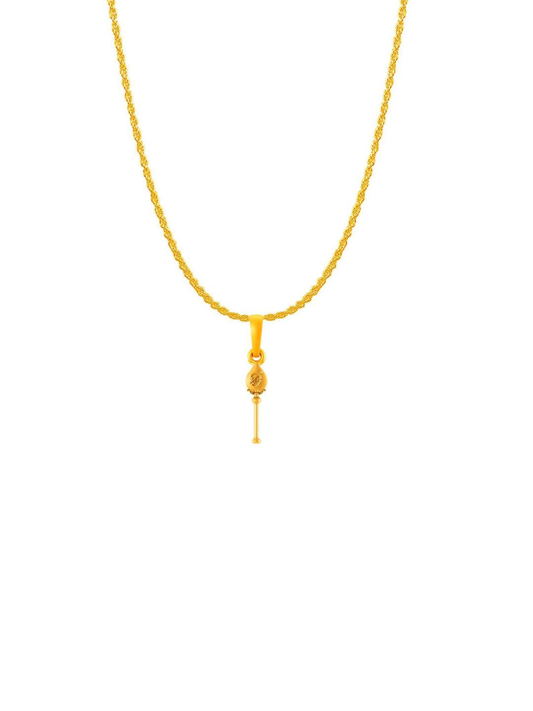 AKSHAT SAPPHIRE Men Gold-Plated Silver (92.5%) Tamil OM Pendant with Rope Chain