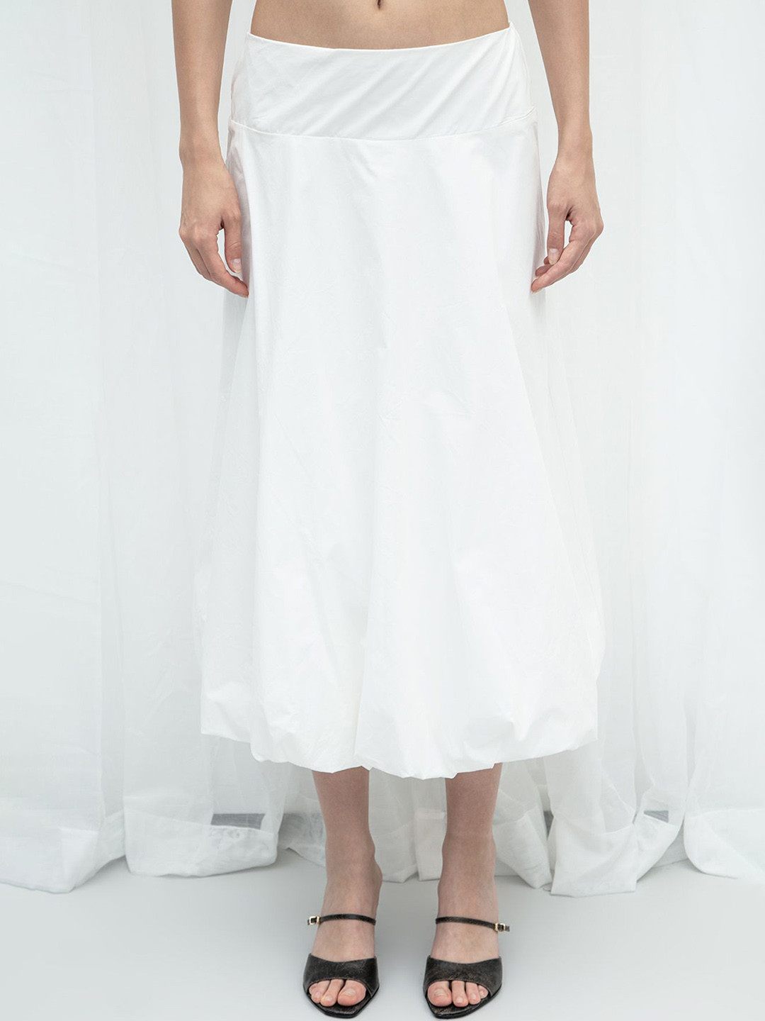Fashion Gaiia Cotton Balloon Midi Skirt