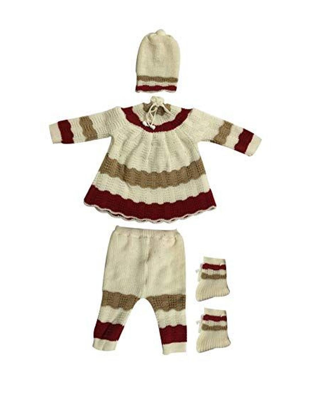 Cute Collection Striped Woolen Baby Apparel Gift Set